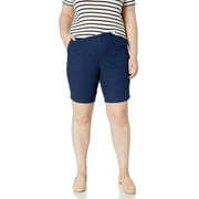 JUST MY SIZE Women's Apparel Women's Plus Size 2 Pocket Pull on Short, Indigo, 1X